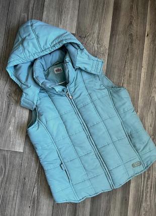 Теплий бірюзовий жилет стьобаний