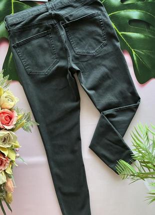 🔝тёмно серые стрейчевые джинсы скинни высокая талия/светло чёрные узкие джинсы высокая посадка🔝5 фото