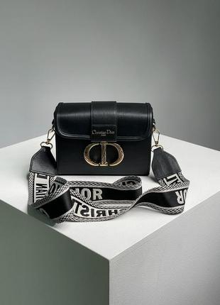 Сумка жіноча в стилі christian dior 30 montaigne bag black leather