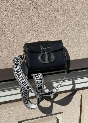 Сумка жіноча в стилі christian dior 30 montaigne bag black leather5 фото