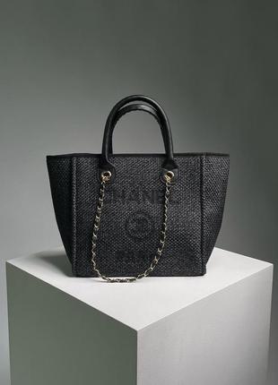 Сумка женская в стиле chanel deauville large shopping bag emerald