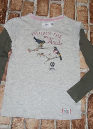 Хлопковый нарядный реглан девочке 5 - 6 лет h&m