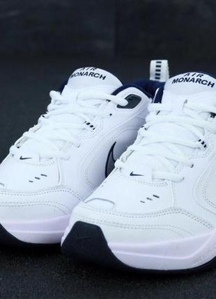 Мужские кроссовки nike air monarch white blue 40-41-42-43-44-455 фото