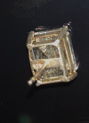 Серьги серебряные с цирконом, пуссеты, огранка багет 3