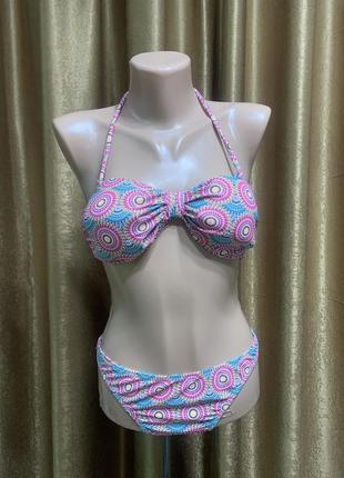 Купальник atmosphere с ярким фрактальным принтом размер 10/m цвет бирюзовый, розовый