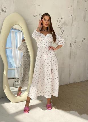 Довга сукня в квітковий принт kf-5397