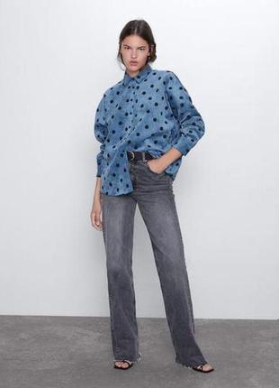 Рубашка принт горох zara 7