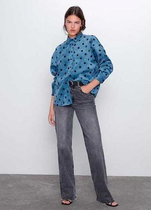 Рубашка принт горох zara 10