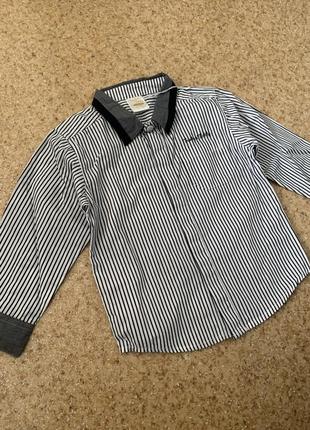 Рубашка/для мальчика/в полоску/серая/новая2 фото