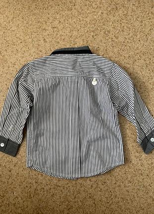 Рубашка/для мальчика/в полоску/серая/новая6 фото