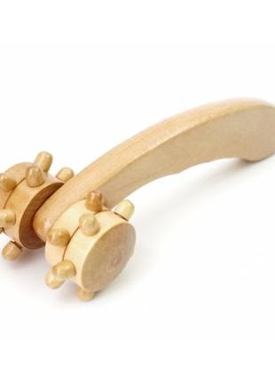 Массажер деревянный "2 колеса на ручке"