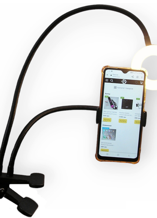 Лампа селфи led світлодіодна 3 в 1 кільце з тримачем для телефону і прищіпкою1 фото