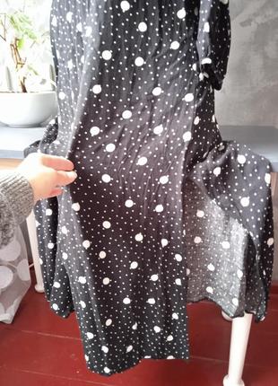 Плаття 👗 з розрізом і імітацією корсету у горох5 фото
