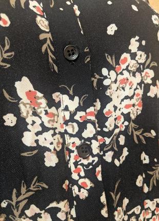 Віскозна нова сукня сорочка на ґудзиках міді квітковий принт7 фото