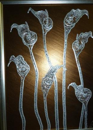 Картина, акрил стразы 45 x 35 cm " каллы "