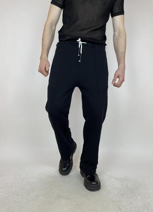 Мужские черные широкие штаны palm angels треники1 фото