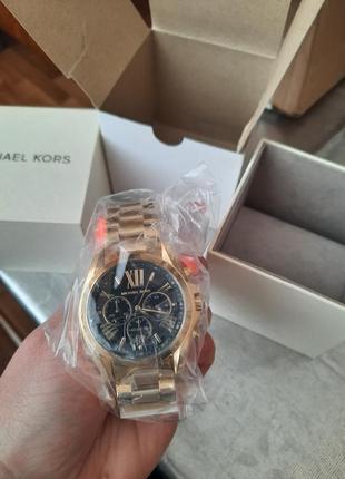 Жіночий годинник michael kors bradshaw chronograph (оригінал) з кварцовим чорним циферблатом mk69596 фото