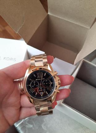 Жіночий годинник michael kors bradshaw chronograph (оригінал) з кварцовим чорним циферблатом mk69593 фото