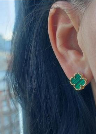 Серьги ван клиф, клевер