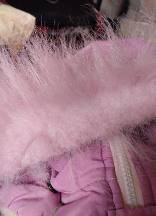 Пальто с желеткой розовое4 фото
