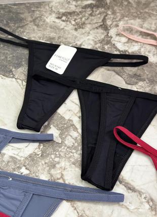 Базовые черные трусики на резинке, бикини, стринги