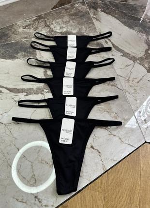 Базовые черные трусики на резинке, бикини, стринги