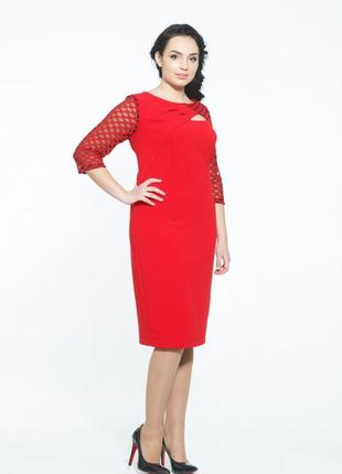 Маленькое красное платье разм 48  - идеальная посадка3 фото
