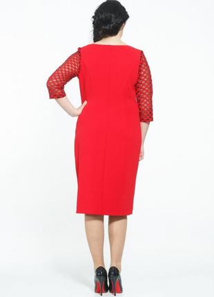 Маленькое красное платье разм 48  - идеальная посадка2 фото