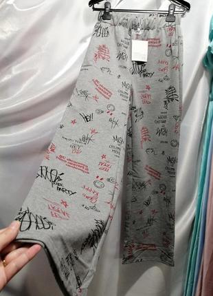 Спортивні штани штани палаццо труби з написами різні забарвлення1 фото