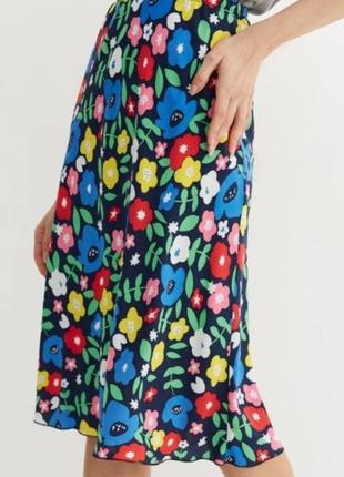 Летняя юбка юбка-миди в цветочный принт2 фото