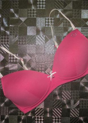 Милый розовый хлопковый бюстгальтер без косточек marks&spenser 70с