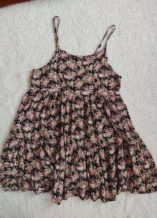 Сарафан квітковий принт плаття віскоза коротка сукня в стилі zara1 фото