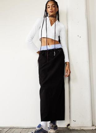 Кроп топ zara/кофта zara/ поло зара/ вкорочений топ в рубчик зара 7