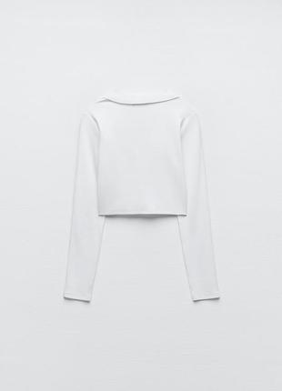Кроп топ zara/кофта zara/ поло зара/ вкорочений топ в рубчик зара 10