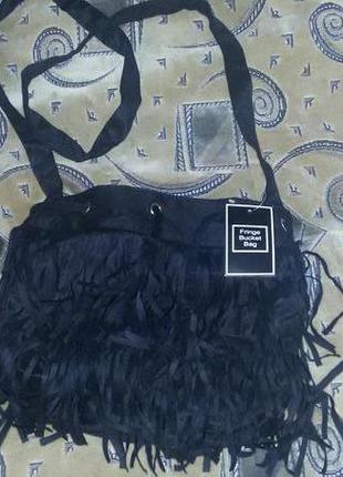 Сумочка з бахромою fringe bucket bag