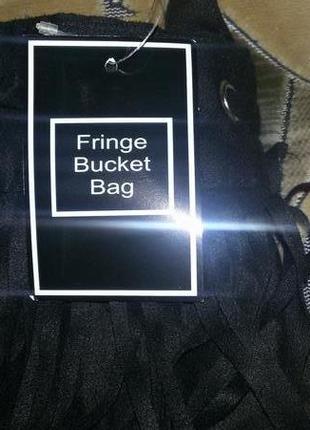 Сумочка з бахромою fringe bucket bag4 фото