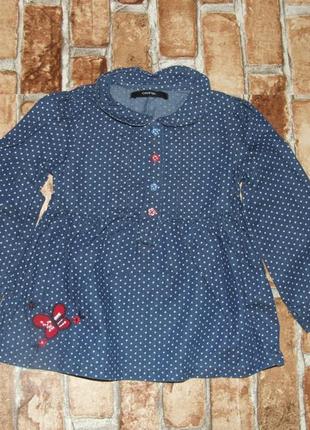 Джинсова блузка дівчинці 2-3 роки george плаття туніка