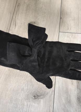 Шикарні рукавички з натуральної замші автоледі розмір м італія3 фото