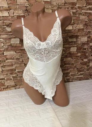 Боди без поролона комбидрес без косточек спина открыта р.44-46