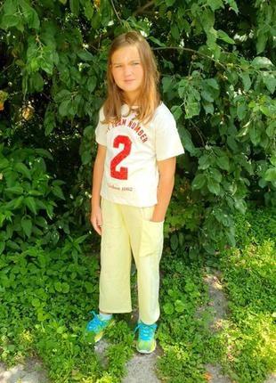 Костюм на дівчинку кюлоти+ футболка zara 9-10-11 років 134/150 см