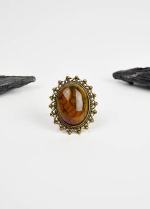 Кольцо с агатом. кольцо агат арт. 77306