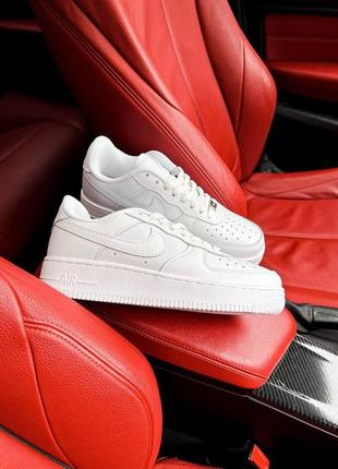 Шкіряні кросівки nike air force 1 white premium