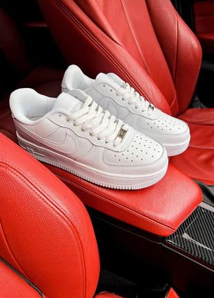 Шкіряні кросівки nike air force 1 white premium6 фото