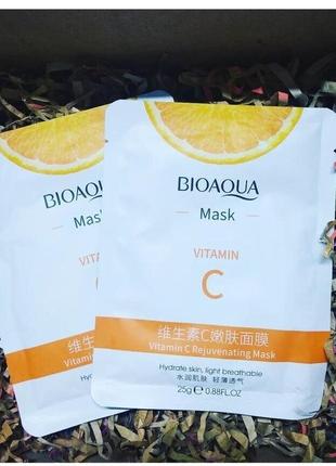 Тканинна маска для обличчя bioaqua cahnsai vitamin c