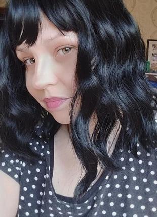 Перука чорний короткий хвилястий