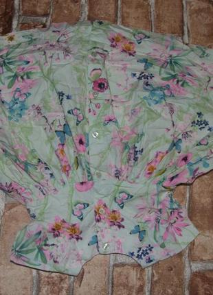 Плаття м'ятного кольору з квітковим малюнком 9-12 міс 1 рік next3 фото