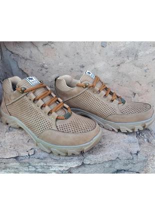 Літні тактичні кросівки чоловічі шкіряні 40-45р черевики військові армійські наявність з натуральної1 фото