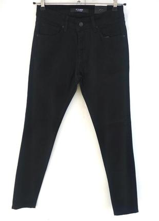 Чорні чоловічі джинси slim fit завужені1 фото