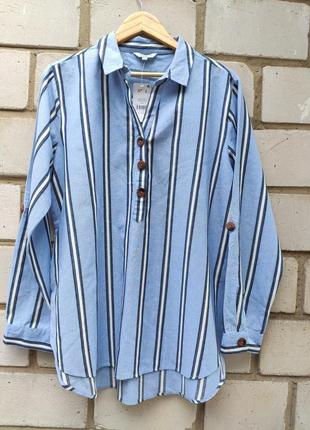 Качественная коттоновая блуза с пуговицами р. l-xl5 фото