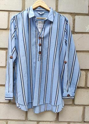 Качественная коттоновая блуза с пуговицами р. l-xl9 фото